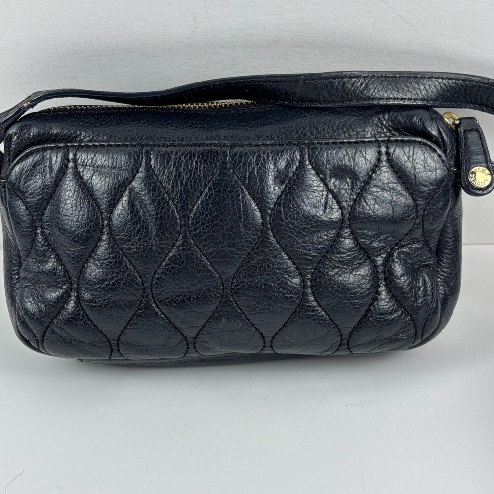 Vera Bradley Sycamore Leather Sydney Crossbody Quilted Bag Womens Black Gold‎ - Picture 3 of 11